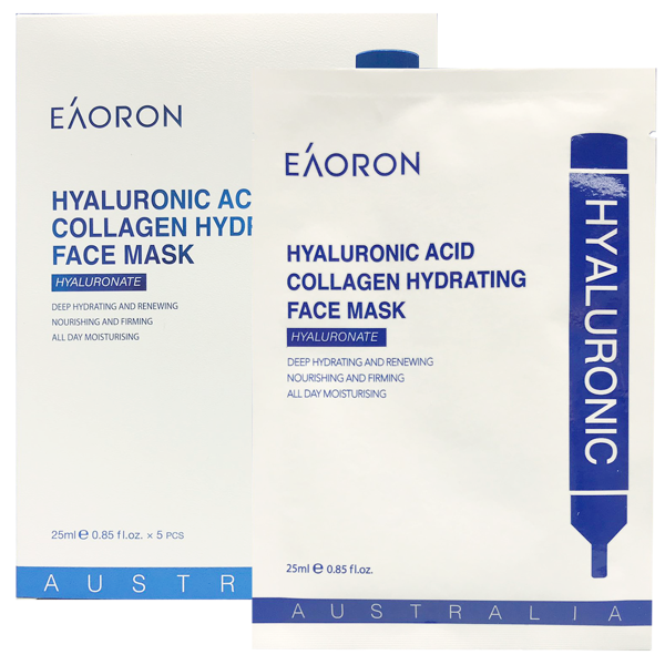 EAORON Hyaluronic Acid Collagen Hydrating Face Mask 25ml x5pcs